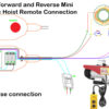 4-Wire Forward and Reverse Mini Electric Hoist Remote Connection (Single-Phase)