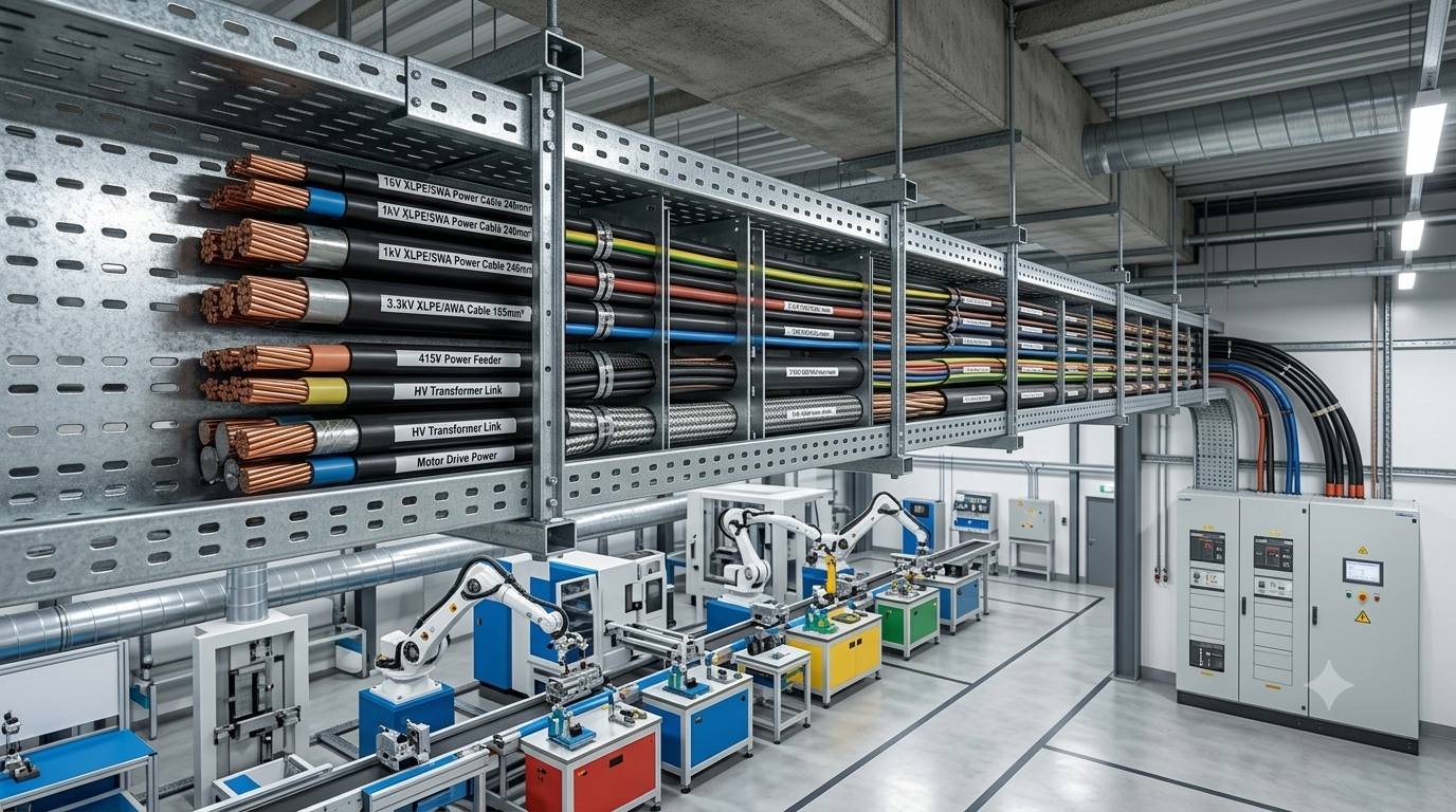 Electrical cable tray installation using copper cables